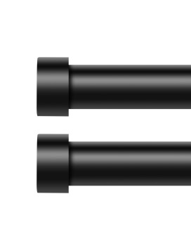 Voiiy 2 Pack Black Curtain Rods For Windows 66 To 120 Inch5510 Feet 1 Diameter Drapery Rods With Modern Style End Cap Fini