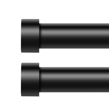 Voiiy 2 Pack Black Curtain Rods For Windows 66 To 120 Inch5510 Feet 1 Diameter Drapery Rods With Modern Style End Cap Fini