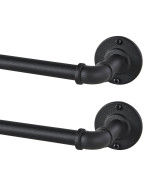 2 Pack Industrial Curtain Rods For Windows 66 To 120 Inches Blackout Wrap Around Curtain Rod For Indoor And Outdoor 58 Inch