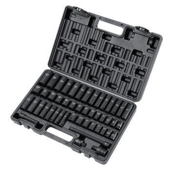 Vevor 38 Drive Impact Socket Set 48 Piece Socket Set Sae 516 34 Metric 822Mm6 Point Crv Drive Extension Bar U