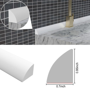 Pluden Flexible Quarter Round Molding Peel And Stick Rubber Quarter Trim Selfadhesive Bathtub Trim Molding For Wall Edge Corn