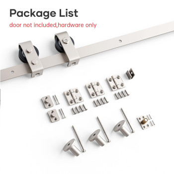 Easelife 36Brushed Nickel Bifolding Sliding Barn Door Hardware Track Kit For 2 Closet Door Top Mount Heavy Duty Slide Smoothl