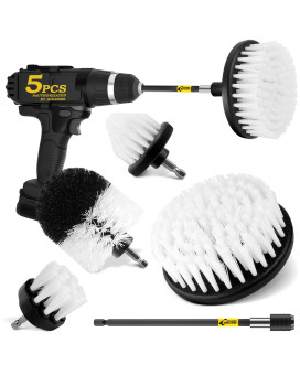 Holikme 5Pack Drill Brush Attachment Setcar Interior Detailing Kit Power Scrubber Brush Extended Long Attachment For Bathroom