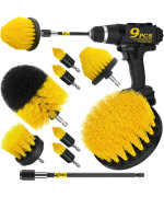 Holikme 9Pack Drill Brush All Purpose Drill Brush With Extend Attachment For Bathroom Surfaces Grout Floor Tub Shower Tile