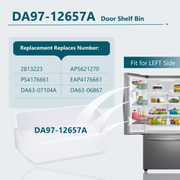 Upgraded Da9712657A Refrigerator Door Shelfleft For Samsung Refrigerator Door Shelf Replacement Fridge Shelf Replacement Part