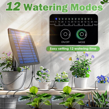 Ipow Upgrade 12 Timer Modes Supports 30 Pots 100 Antisiphoning Solar Irrigation System Automatic Watering System For Balcony