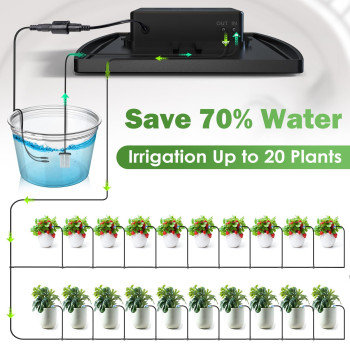 Ipow Upgrade 12 Timer Modes Supports 30 Pots 100 Antisiphoning Solar Irrigation System Automatic Watering System For Balcony