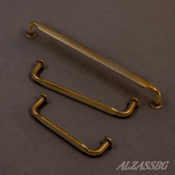 Alzassbg 10 Pack Antique Brass Cabinet Handles 5 Inch128Mm Hole Centers Arch Modern Cabinet Pulls Kitchen Cabinets Hardware F