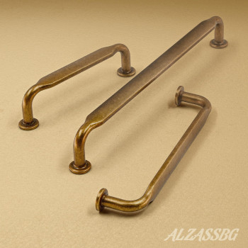 Alzassbg 10 Pack Antique Brass Cabinet Handles 5 Inch128Mm Hole Centers Arch Modern Cabinet Pulls Kitchen Cabinets Hardware F