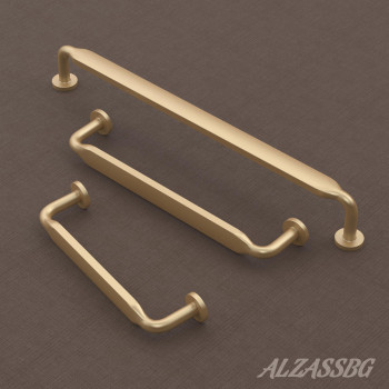 Alzassbg 10 Pack Brushed Gold Cabinet Handles 5 Inch128Mm Hole Centers Arch Modern Cabinet Pulls Kitchen Cabinets Hardware Fo