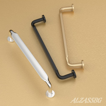 Alzassbg 10 Pack Brushed Gold Cabinet Handles 5 Inch128Mm Hole Centers Arch Modern Cabinet Pulls Kitchen Cabinets Hardware Fo