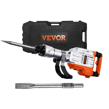 Vevor Demolition Jack Hammer Max 3500W Jack Hammer Concrete Breaker 1900 Bpm Heavy Duty Electric Jack Hammer 2Pcs Chisel With