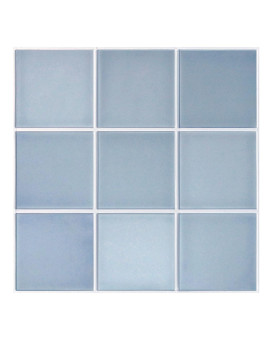 Commomy 10 Pcs Matte Blue 3D Peel And Stick Tile 118X118 Square Peel And Stick Backsplash For Kitchen Peel And Stick Wall