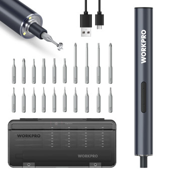 Workpro Mini Electric Screwdriver 20 In 1 Electric Precision Screwdriver With Magnetizer And S2 Steel Bits Max 40V Magnetic R