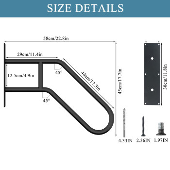 Handrails For Outdoor Steps Stair Railing Indoor Ushaped Wall Mount Stair Handrails For 13 Steps 228In Safety Grab Bars Wit