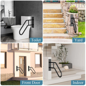 Handrails For Outdoor Steps Stair Railing Indoor Ushaped Wall Mount Stair Handrails For 13 Steps 228In Safety Grab Bars Wit