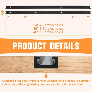Zonon 8 Pack T Track For Woodworking With Screws Aluminum T Track Double Cut Profile Universal T Tracks With Predrilled Mounting