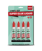 Cyafixed Super Glue Liquid Allpurpose Superglue Cyanoacrylate Instant Adhesive For Plastic Wood Metal Repair Four 3 Gram