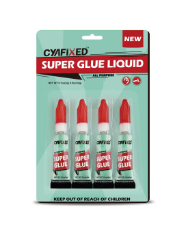 Cyafixed Super Glue Liquid Allpurpose Superglue Cyanoacrylate Instant Adhesive For Plastic Wood Metal Repair Four 3 Gram