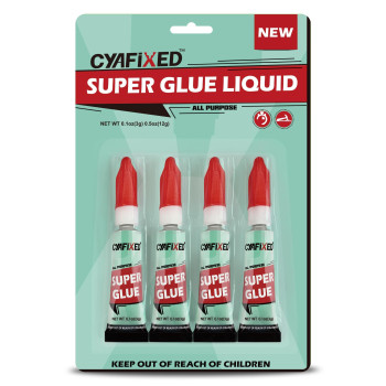 Cyafixed Super Glue Liquid Allpurpose Superglue Cyanoacrylate Instant Adhesive For Plastic Wood Metal Repair Four 3 Gram