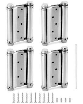 Qwork Heavy Duty Cafe Saloon Bars Door Swing Hinges 4 Pack 5 Stainless Steel Self Closing Swing Hinges Double Action Spring