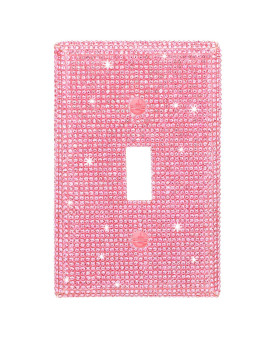 Bling Light Switch Cover Plate Pink Shiny Wall Plate Cover Rhinestones Outlet Covers Pink Decorative Bling Switch Cover Rhinesto