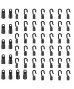 40 Pcs Bungee Shock Cord Hook For 14 Inch Cord Rope Terminal Ends Tabbed S Open Cord Hooks End With Straight Hooks For Kayaks