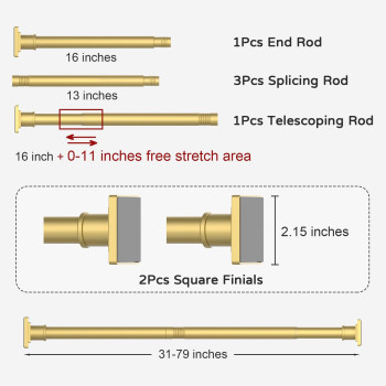 Uiosanrt Shower Curtain Rod Adjustable 3179 Antirust Shower Rod Spring Tension Shower Rod No Drill Black Shower Curtain