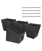 Masendelk 4 Inch Black Plastic Furniture Legs Screwin Couch Legs Square Sofa Legs Replacement Legs For Furniture Couch Table S