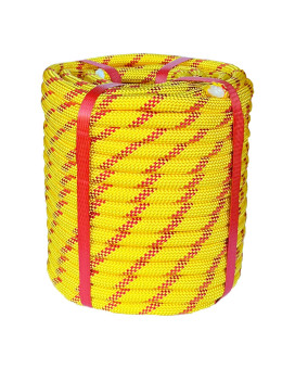 Climbing Rope 12 In X 150 Ft Yellow Bull Rope Polyester Braided Arborist Rope 12 Inch 48 Strands 150Ft For Tree Pulling Nautic