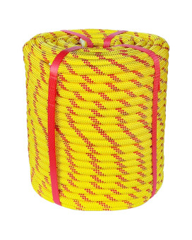 Climbing Rope 12 In X 200 Ft Yellow Bull Rope Polyester Braided Arborist Rope 12 Inch 48 Strands 200Ft For Tree Pulling Nautic