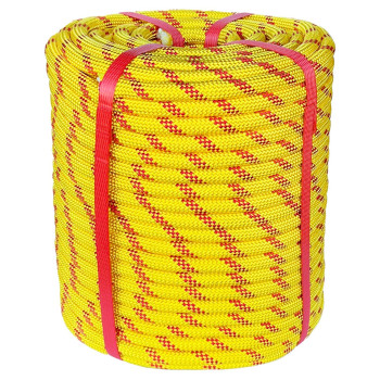 Climbing Rope 12 In X 200 Ft Yellow Bull Rope Polyester Braided Arborist Rope 12 Inch 48 Strands 200Ft For Tree Pulling Nautic