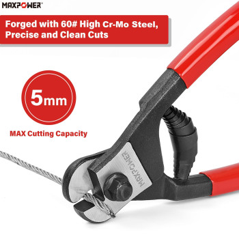 Maxpower Wire Cutter 8Inch Wire Rope Cutters For Steel Wire Wire Seals Aircraft Bicycle Cable Cable Cutter Cuts Up To 64