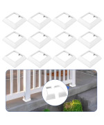 Jarthenaamcs 12Pcs Vinyl Post Skirt 4 X 4 Inch White Post Base Cover Split Style Vinyl Fence Post Sleeve Reusable Column Wraps P