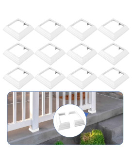 Jarthenaamcs 12Pcs Vinyl Post Skirt 4 X 4 Inch White Post Base Cover Split Style Vinyl Fence Post Sleeve Reusable Column Wraps P