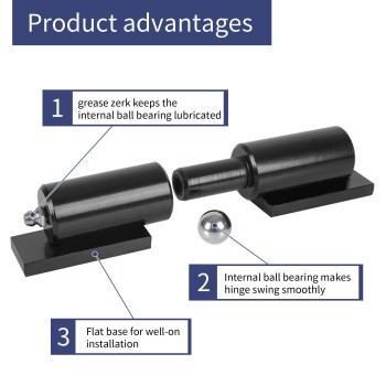 4Set Barrel Gate Hinge 5 Inches Heavy Duty Gate Hinge Weldon Install Fence Gate Hinge 450 Lbs Capacity For Swing Door Trailer