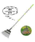 Joyhalo Rake For Leaves 85 Inch Wide Rake Head Garden Rake With 11 Tines Metal Leaf Rake With Adjustable Handle From 385 To