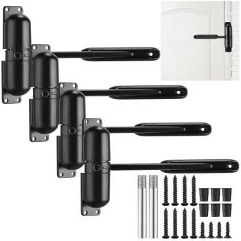 Gisafai 4 Pcs Automatic Door Closer Spring Door Closer Heavy Duty Self Closing Door Hinges Convert Hinged Doors To Self Closin