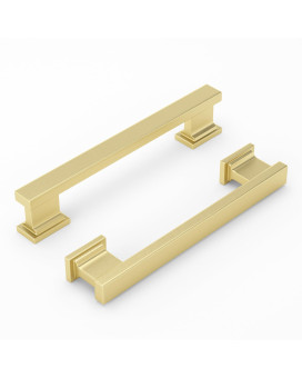 Banqin 10 Pack Gold Cabinet Pulls 5Inch Brushed Brass Cabinet Handles Gold Handles For Cabinet Brushed Gold Kitchen Hardware Dre