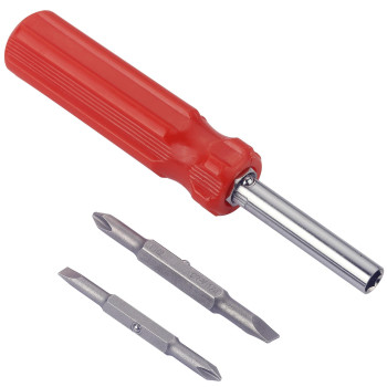 6In1 Flat Head Phillips Reversible Screwdriver 1 And 2 Phillips 316 And 516 Slotteds 14 516 Nut Driver Bit Tube