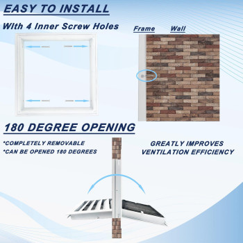 1616 Gable Vent Aluminum Alloy Wall Vent Shed Vents With Removable Strainer And 180 Degree Opening Angleideal For Attic Sh