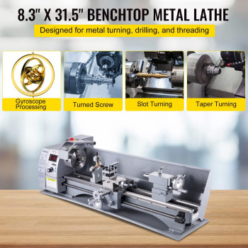 Vevor Metal Lathe 210X800 Mini Lathe Machine 2500 Rpm Variable Speed Change 850W Precision Mini Lathe Metal Working Lathe Wi