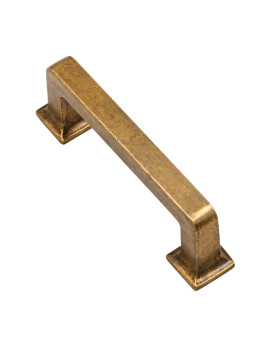 Alzassbg 10 Pack Antique Brass Cabinet Pulls 3 Inch76Mm Hole Centers Cabinet Handles Square Kitchen Hardware For Cabinets Al3