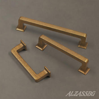 Alzassbg 10 Pack Antique Brass Cabinet Pulls 3 Inch76Mm Hole Centers Cabinet Handles Square Kitchen Hardware For Cabinets Al3