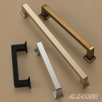 Alzassbg 10 Pack Antique Brass Cabinet Pulls 3 Inch76Mm Hole Centers Cabinet Handles Square Kitchen Hardware For Cabinets Al3