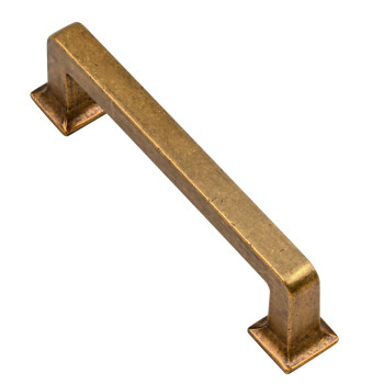 Alzassbg 10 Pack Antique Brass Cabinet Pulls 334 Inch96Mm Hole Centers Cabinet Handles Square Kitchen Hardware For Cabinets