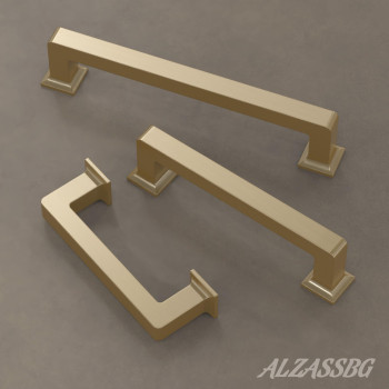 Alzassbg 6 Pack Brushed Gold Cabinet Pulls 1212 Inch320Mm Hole Centers Cabinet Handles Square Kitchen Hardware For Cabinets