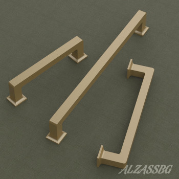 Alzassbg 6 Pack Brushed Gold Cabinet Pulls 1212 Inch320Mm Hole Centers Cabinet Handles Square Kitchen Hardware For Cabinets