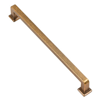 Alzassbg 10 Pack Antique Brass Cabinet Pulls 712 Inch192Mm Hole Centers Cabinet Handles Square Kitchen Hardware For Cabinet