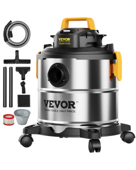 Vevor Stainless Steel Wet Dry Shop Vacuum 55 Gallon 6 Peak Hp Wetdry Vac Powerful Suction With Blower Function Wattachment